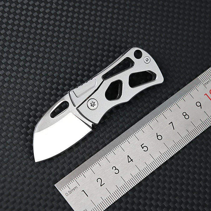 Titanium Alloy Mini Folding Knife High Hardness D2 Steel Sharp Knife With Keychain Pendant Disassembly Express Open Box EDC Tool