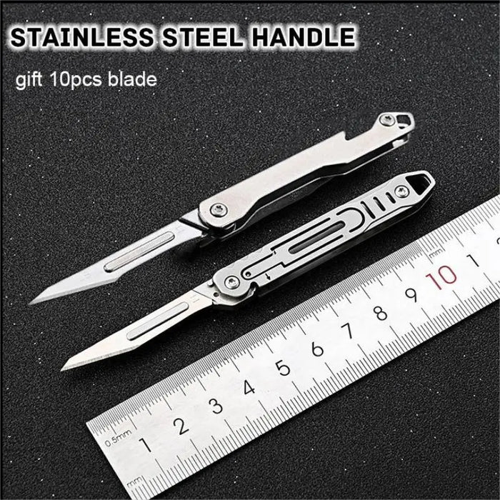 NEW NO11 Replaceable Blades Scalpel Folding Knife Quick Open Portable EDC Pocket Knife 10 Blade Free Useful Tool For Home Office