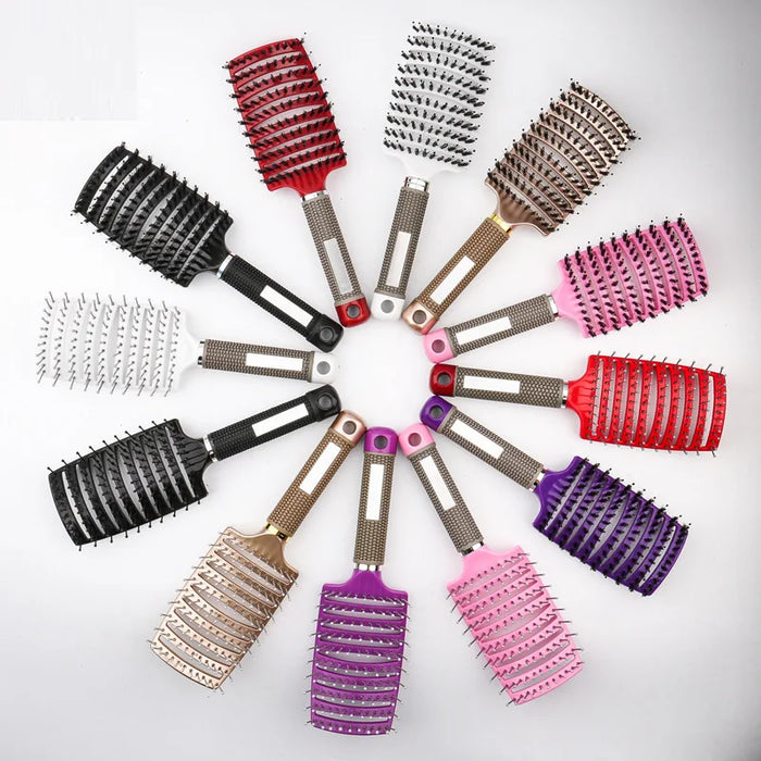 Hair Brush Scalp Massage Comb Hairbrush Bristle Nylon Women Wet Curly Detangle hair brush for Salon Hairdressing Styling Tools