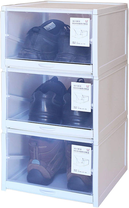 JJMG Pull-Out Sliding Stackable Shoe Boxes