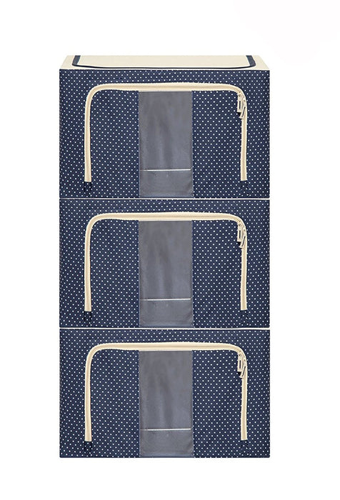 JJMG Polka Dots  Stackable Storage Box Organizer