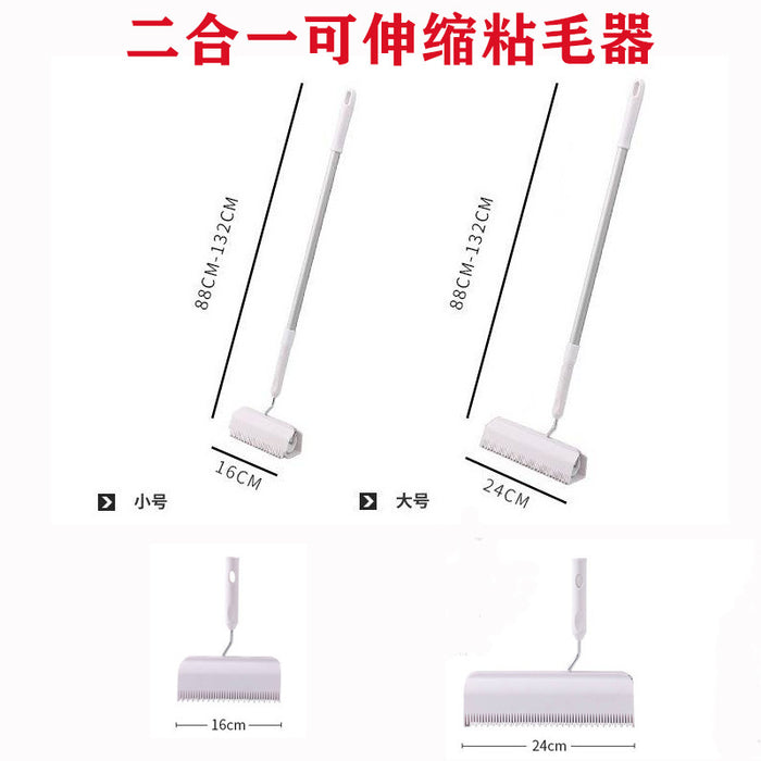 Lint Roller Sticky Roller Pet Hair Roller, Long Handle Sticky Mop With 4-Foot Extendable Handle
