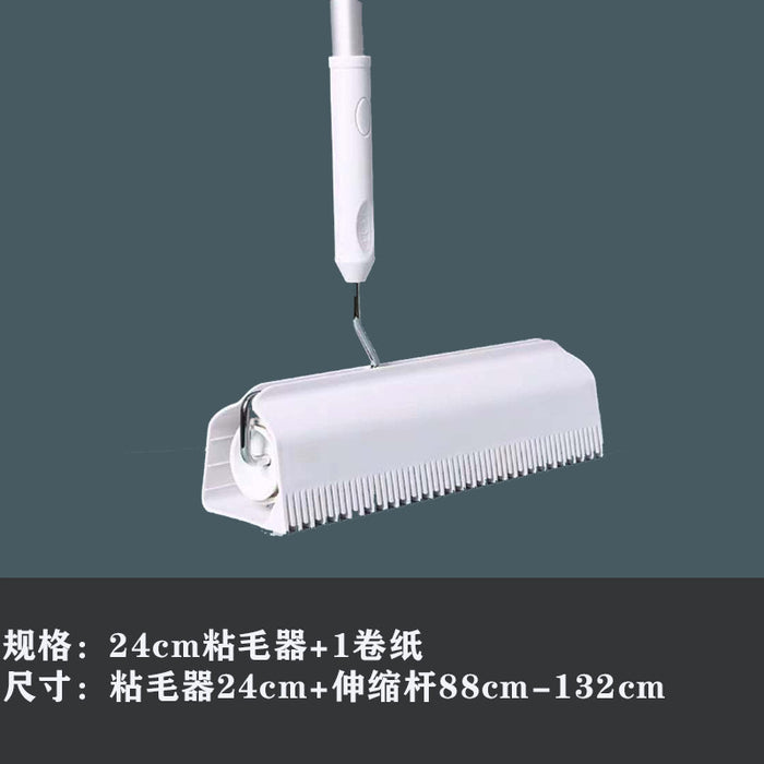 Lint Roller Sticky Roller Pet Hair Roller, Long Handle Sticky Mop With 4-Foot Extendable Handle