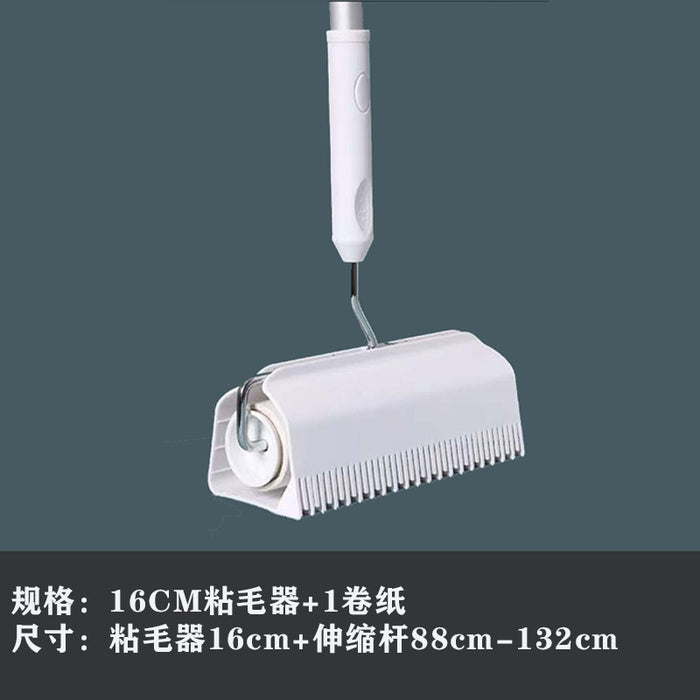 Lint Roller Sticky Roller Pet Hair Roller, Long Handle Sticky Mop With 4-Foot Extendable Handle