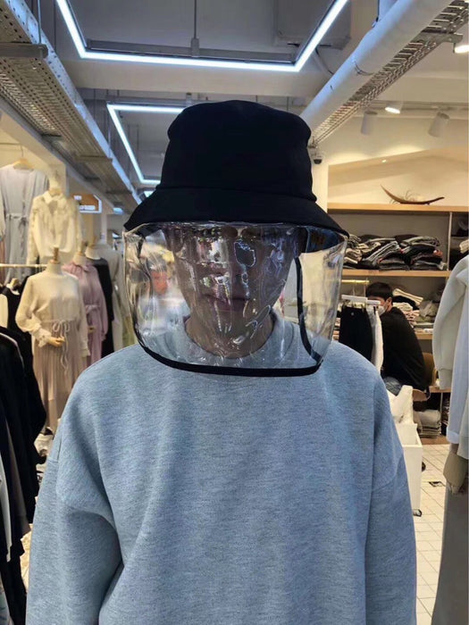 Black Adult Hat with Faceshield