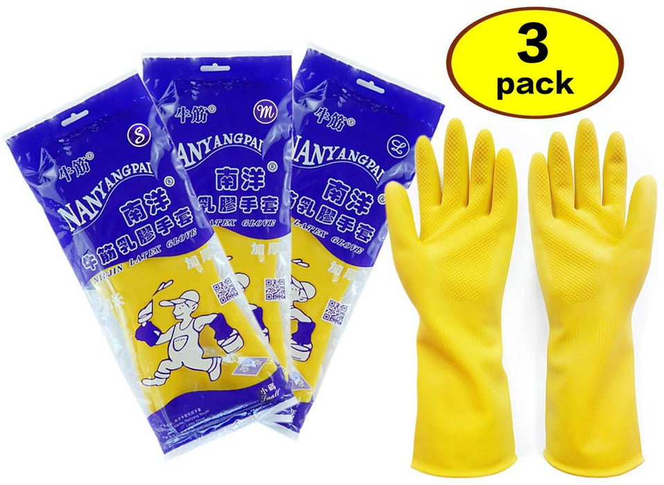 JJMG NEW Durable High Stretchable, Reusable Cleaning Rubber Gloves