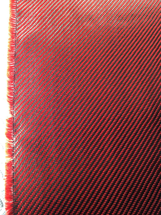 Carbon Fiber Fabrics Cloth Wrap 3k 200g/m2 Twill Weave (Red)